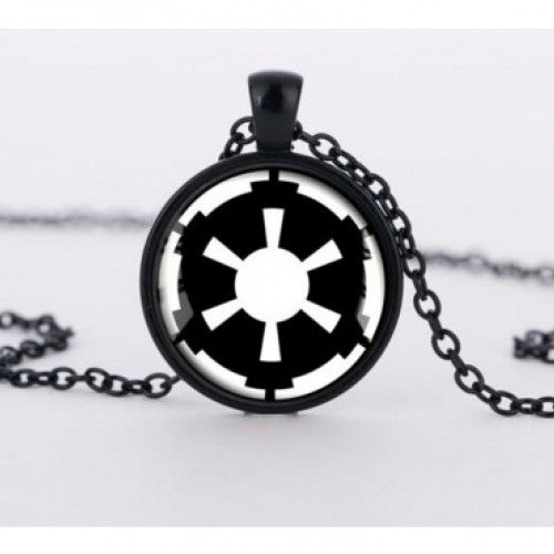 Galactic empire Round Pendant necklaces Charm black white Necklace Chain men Jewelry women gift - Star wars Necklace